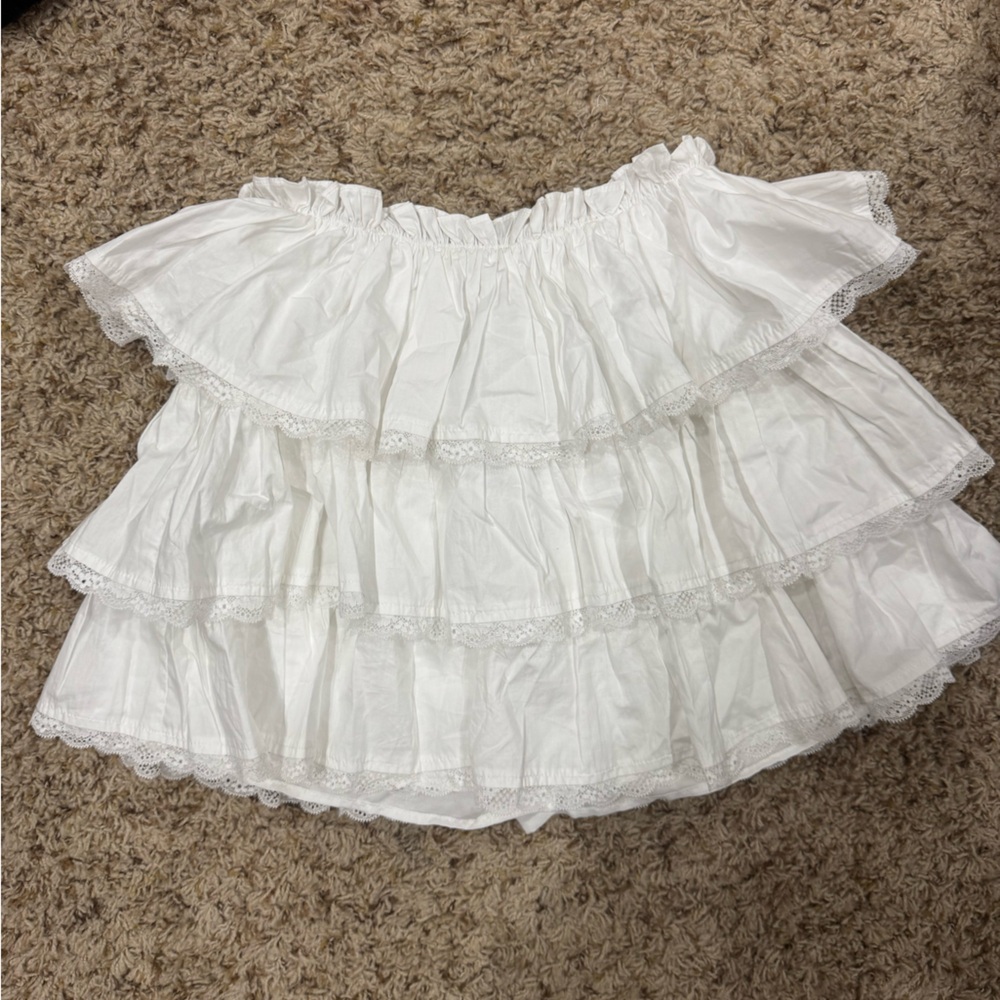 Chic White Tiered Mini Skirt